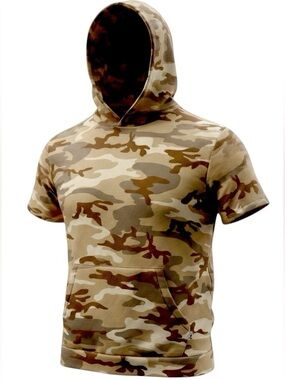 EPTM EPITOME BRAND CONTEMPORARY S/S HOODIE CAMO FITNESS STREETWEAR XXL NWT